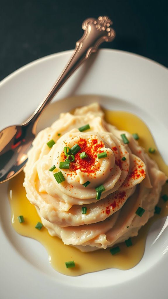 mound swirl drizzle garnish