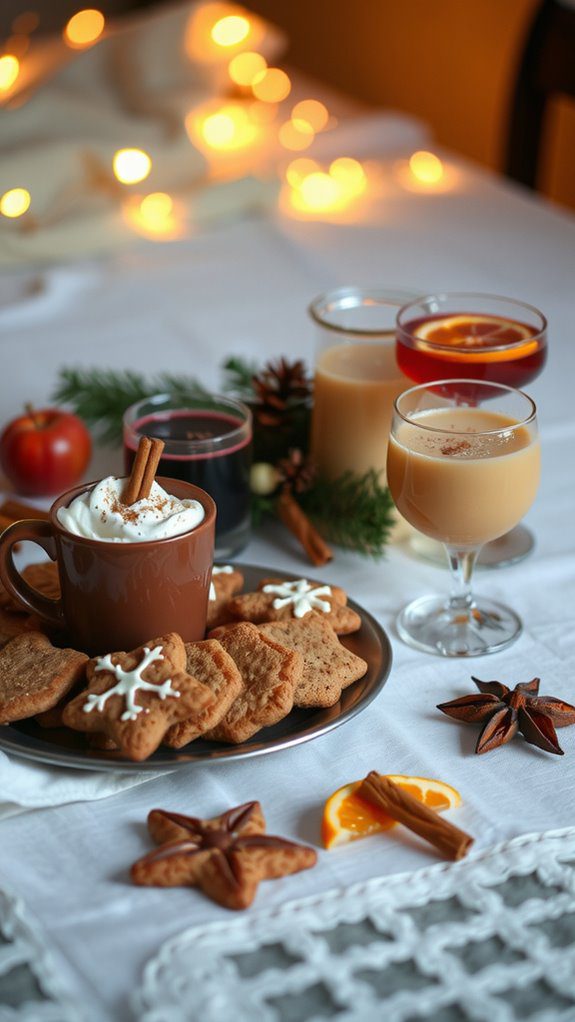 pair drinks with gingerbread cookies