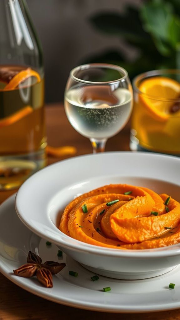 pair sweet potato mash drinks