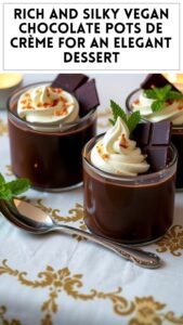 Rich and Silky Vegan Chocolate Pots De Crème for an Elegant Dessert
