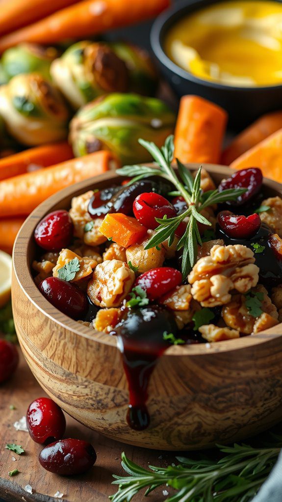 rustic bowl colorful garnish