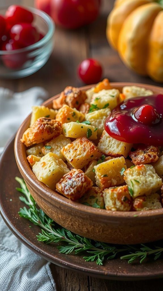 rustic bowl with herbs
