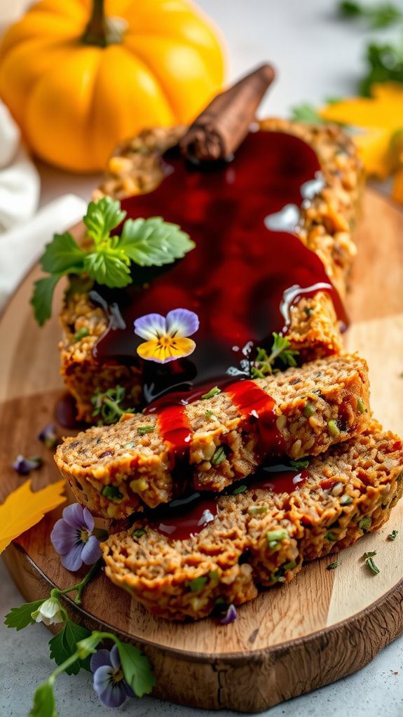 rustic presentation with herbs