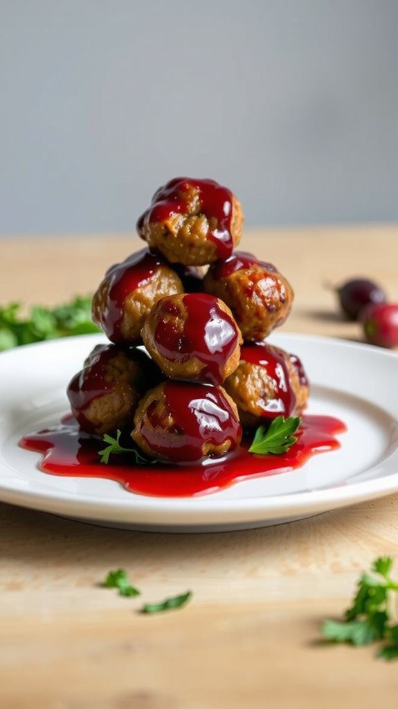 savory mini meatball presentation