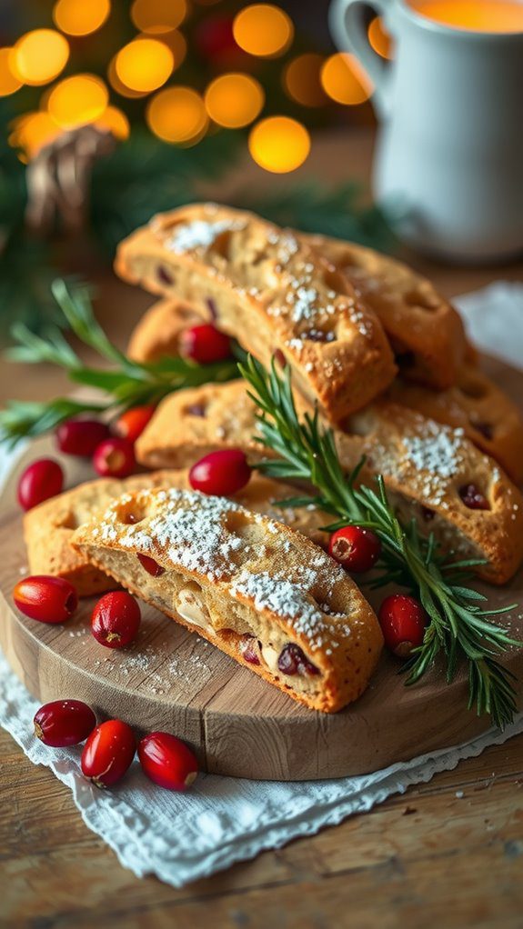 showcase biscotti beautifully arranged