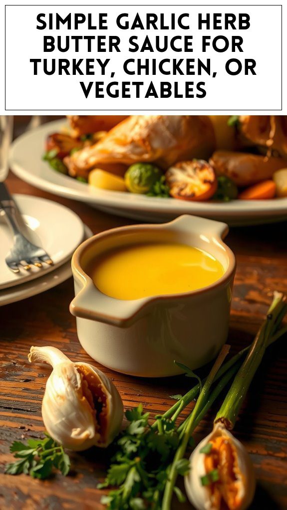 Simple Garlic Herb Butter Sauce for Turkey, Chicken, or Vegetables