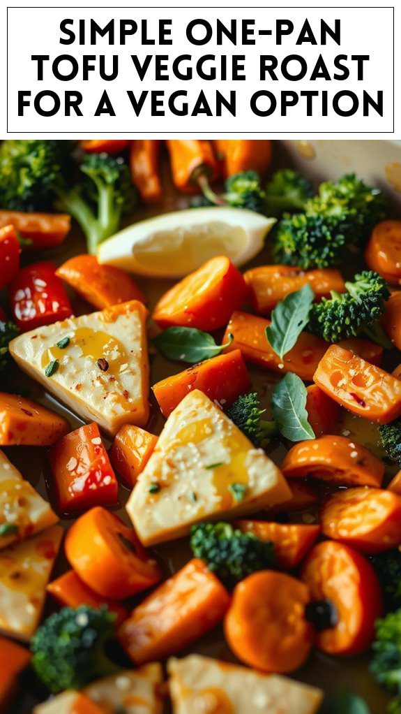 Simple One-Pan Tofu Veggie Roast for a Vegan Option