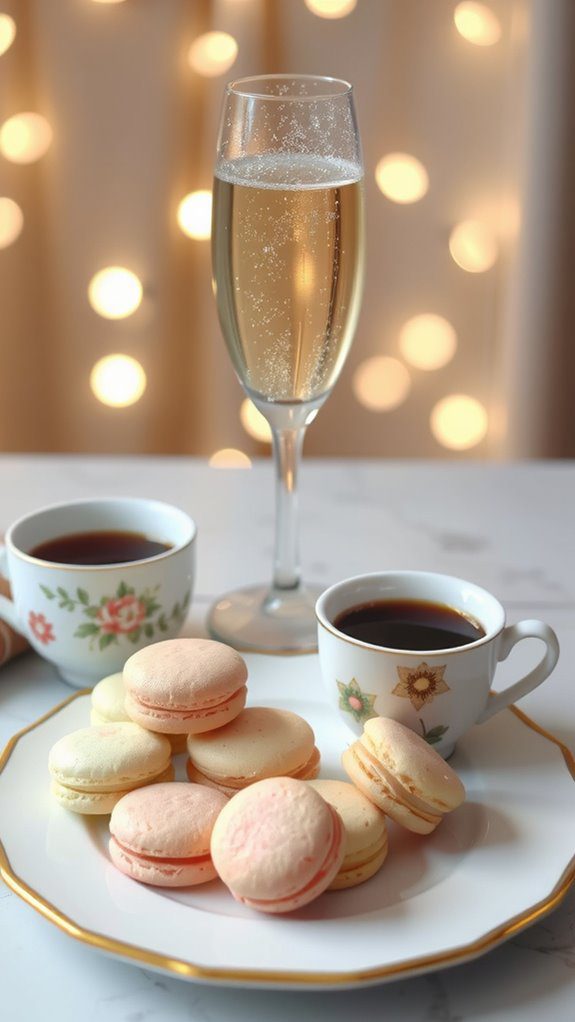 sparkling wine and tea