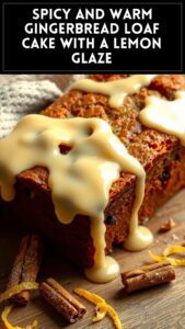 Spicy and Warm Gingerbread Loaf Cake With a Lemon Glaze