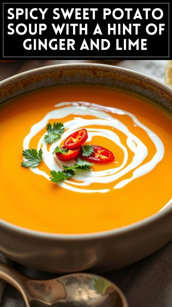 Spicy Sweet Potato Soup With a Hint of Ginger and Lime
