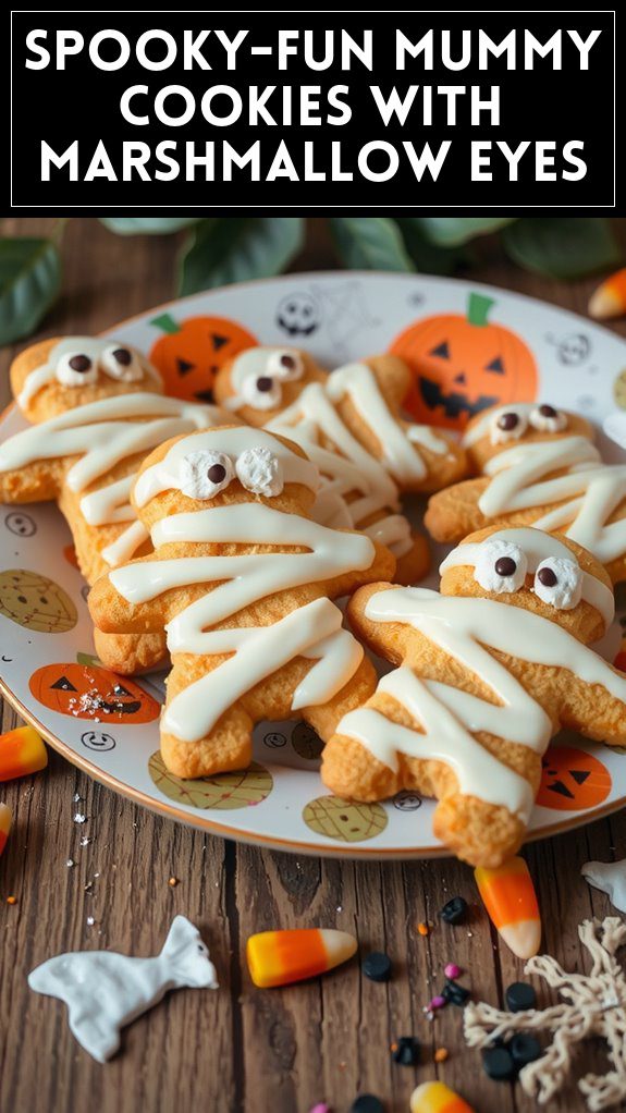 Spooky-Fun Mummy Cookies With Marshmallow Eyes