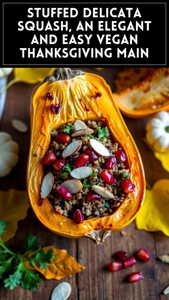 Stuffed Delicata Squash, an Elegant and Easy Vegan Thanksgiving Main