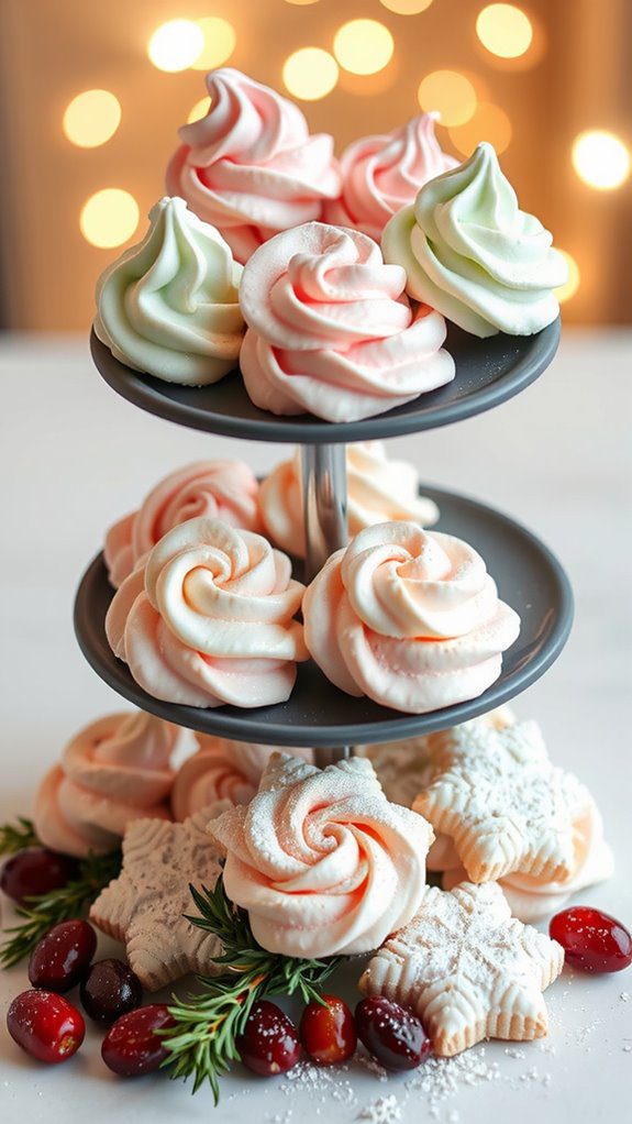 stunning meringue cookie presentation