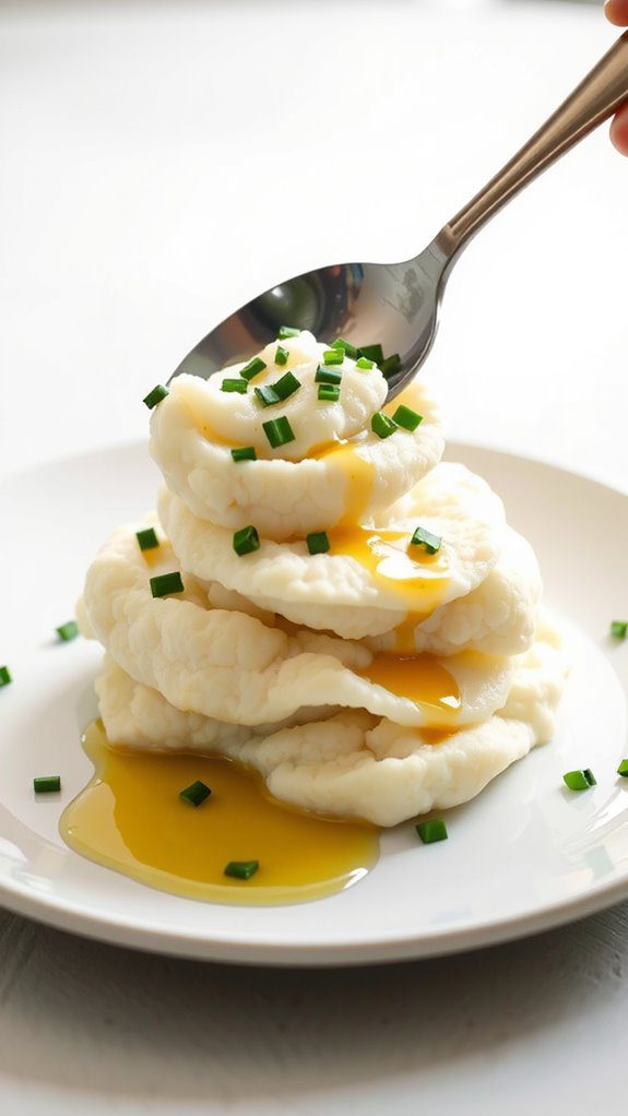 stylish mashed cauliflower presentation