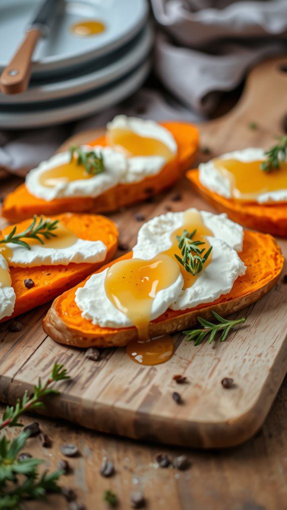stylish sweet potato crostini