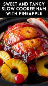 Sweet and Tangy Slow Cooker Ham With Pineapple