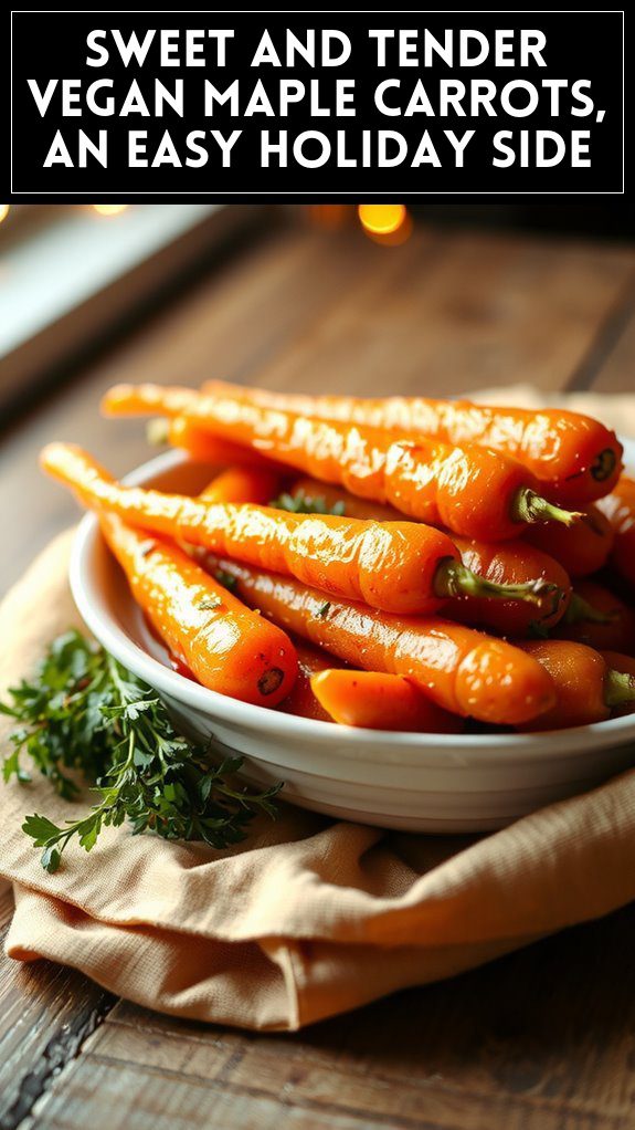 Sweet and Tender Vegan Maple Carrots, an Easy Holiday Side