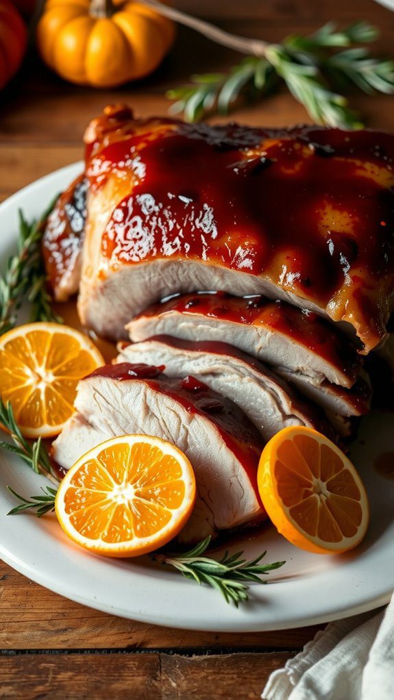 thanksgiving roast duck presentation