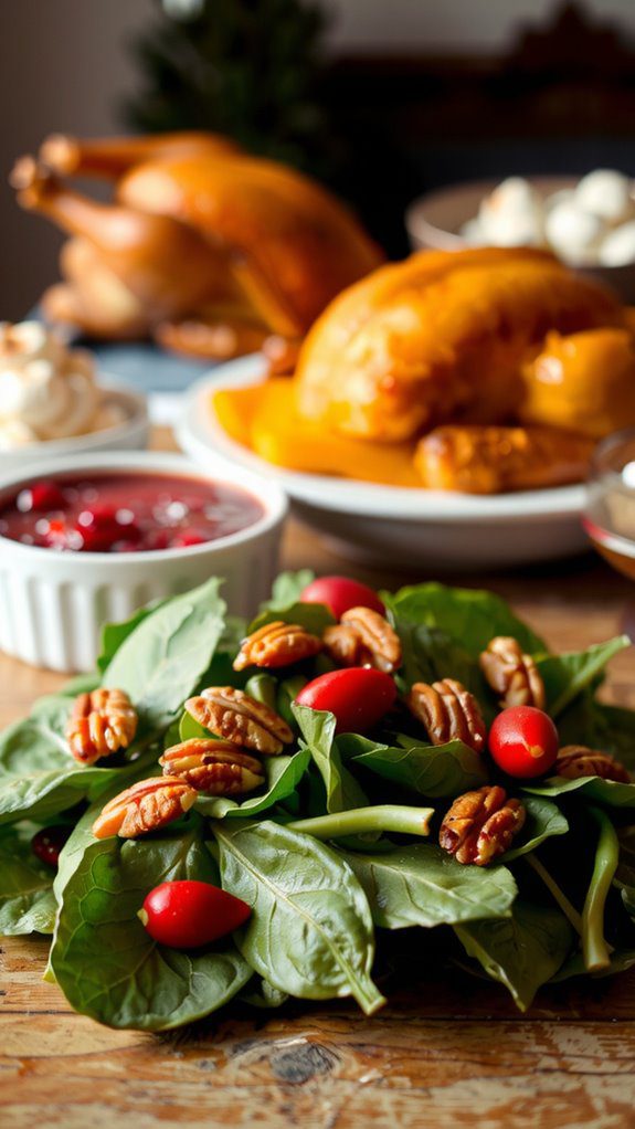 thanksgiving salad and dishes