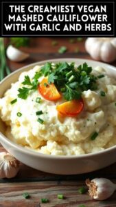 The Creamiest Vegan Mashed Cauliflower With Garlic and Herbs