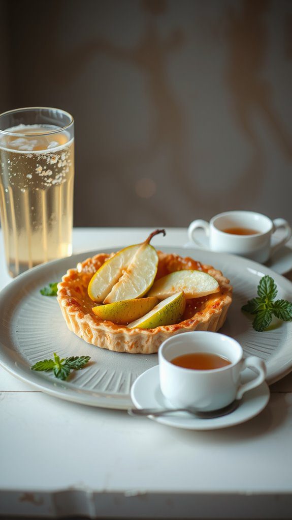 vegan pear tart pairings