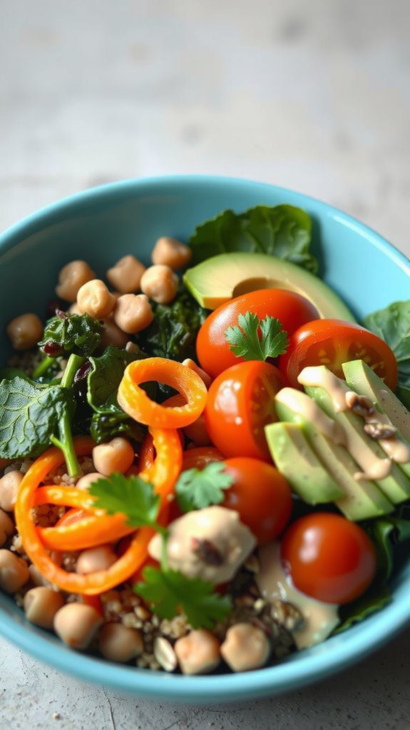 vibrant bowl sectioned arrangement