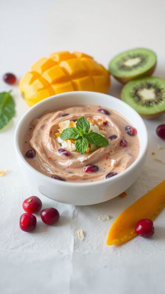 vibrant coconut cranberry presentation