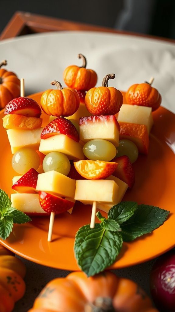 vibrant fruit kabob display