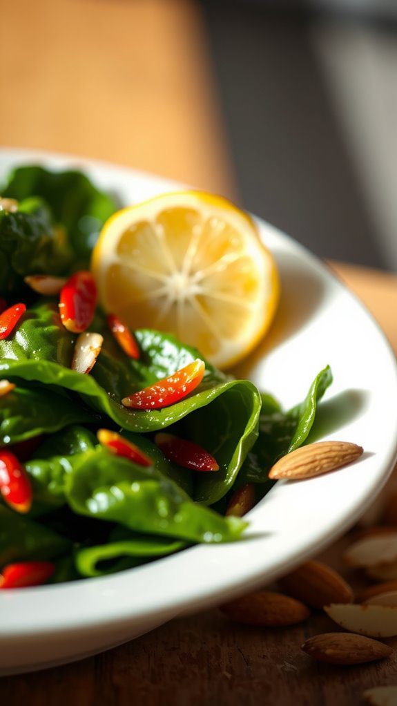 vibrant greens with garnish