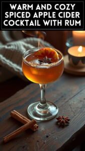Warm and Cozy Spiced Apple Cider Cocktail With Rum
