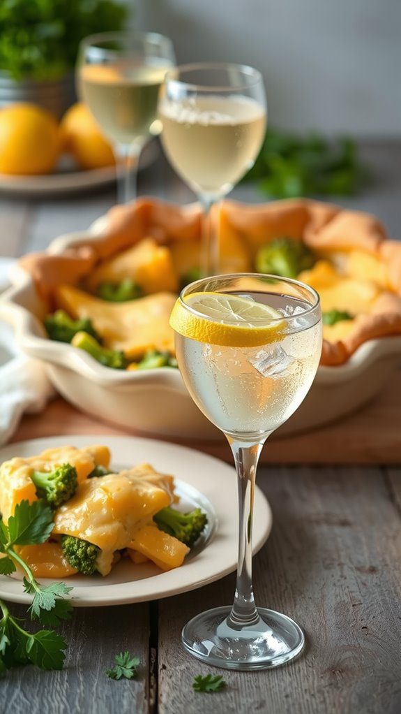 wine and sparkling water