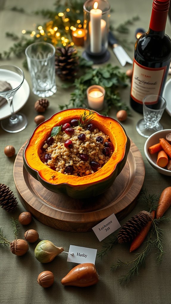 autumn flavored stuffed squash dish