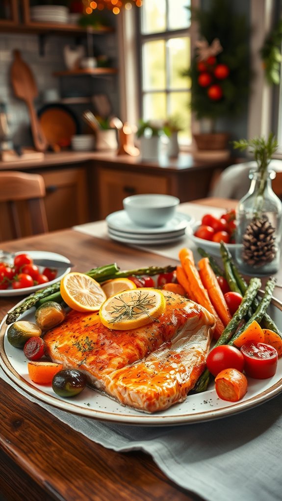 baked salmon with vegetables