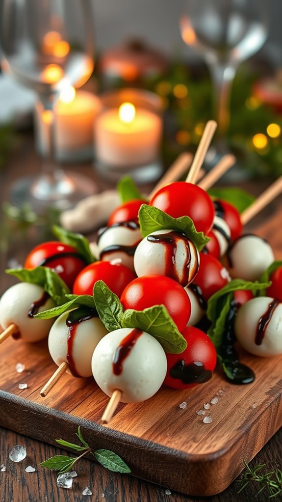 caprese skewers with balsamic
