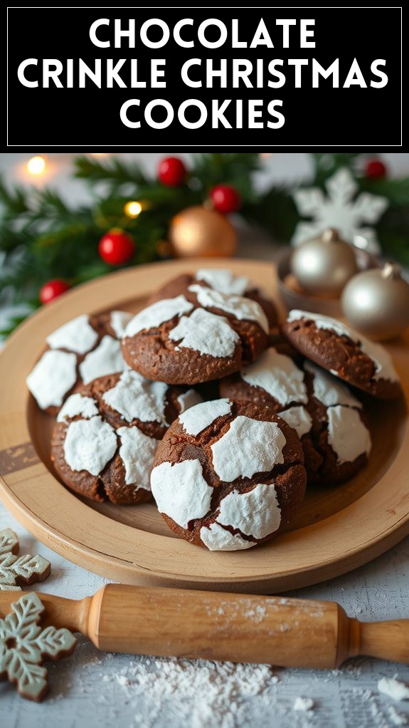 Chocolate Crinkle Christmas Cookies