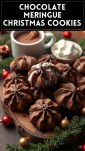 Chocolate Meringue Christmas Cookies