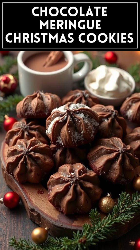 Chocolate Meringue Christmas Cookies