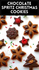 Chocolate Spritz Christmas Cookies