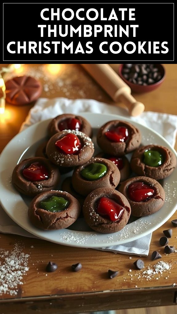 Chocolate Thumbprint Christmas Cookies