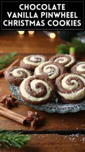 Chocolate Vanilla Pinwheel Christmas Cookies