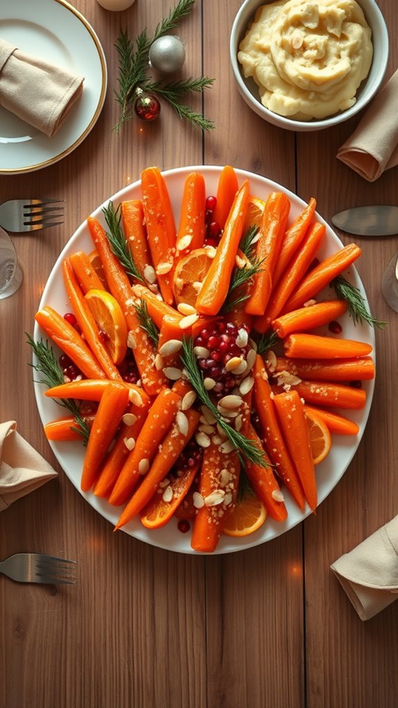 citrus glazed carrots with almonds