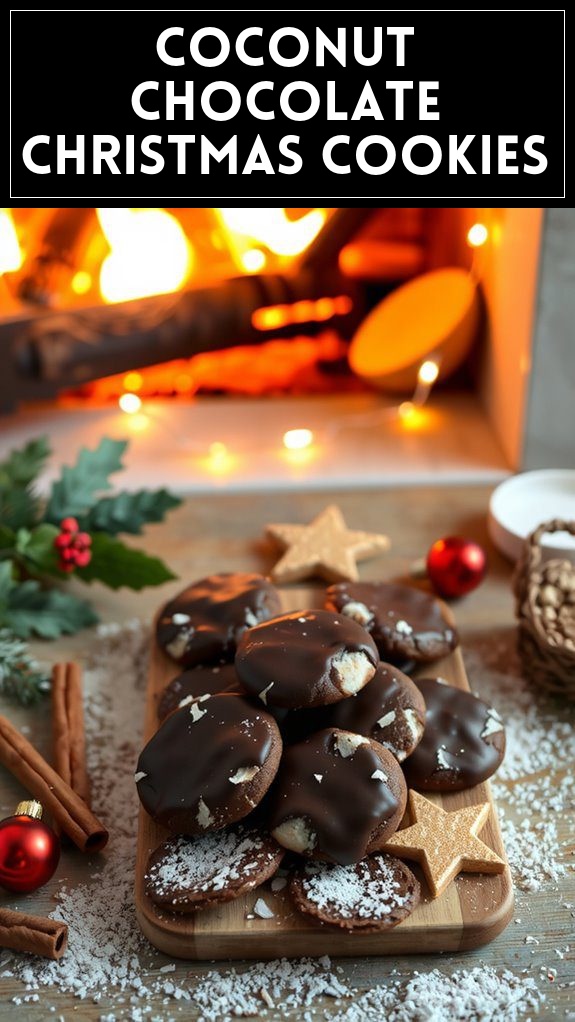 Coconut Chocolate Christmas Cookies