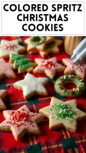 Colored Spritz Christmas Cookies