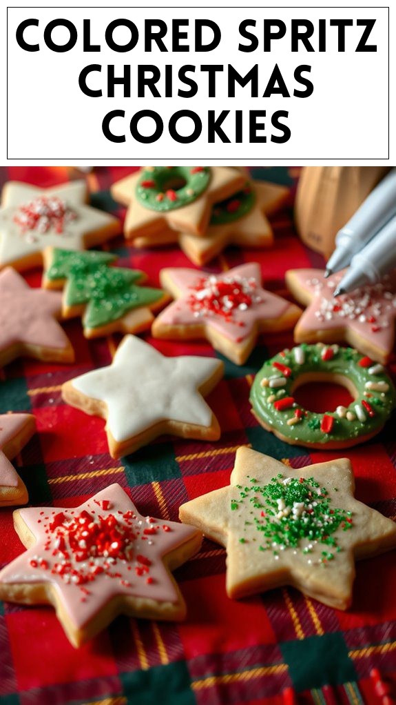 Colored Spritz Christmas Cookies