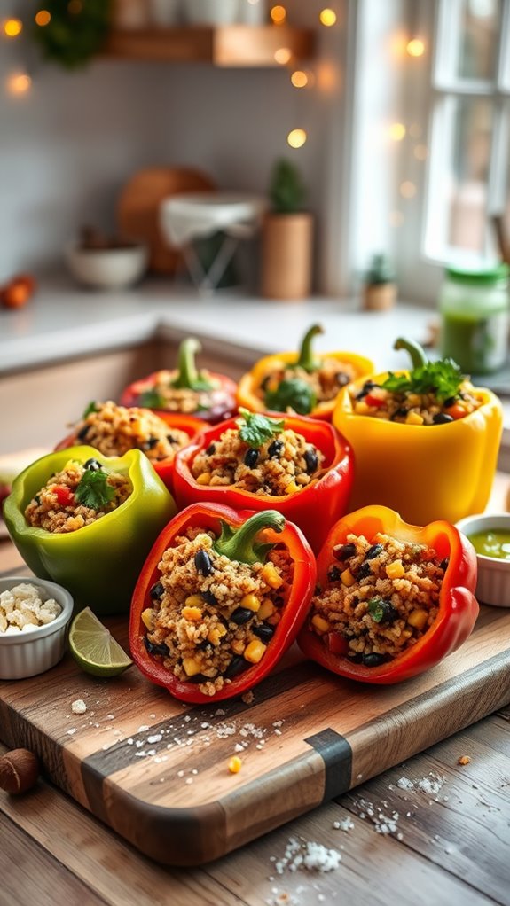 colorful stuffed bell peppers