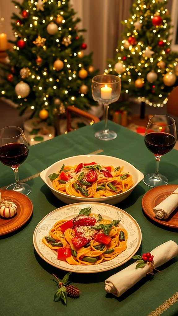 cozy festive pasta dish
