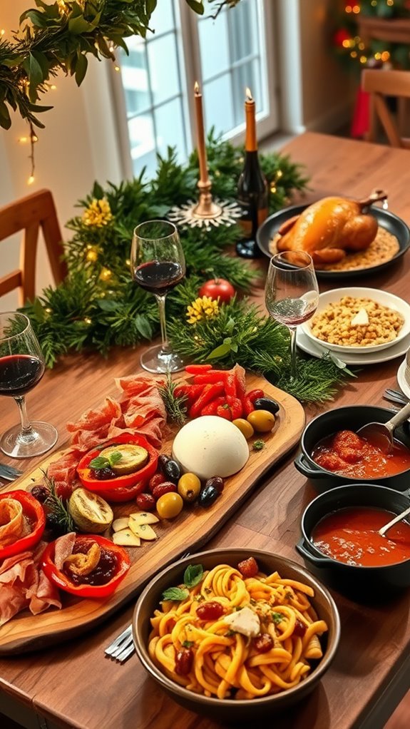 cozy italian christmas dinner