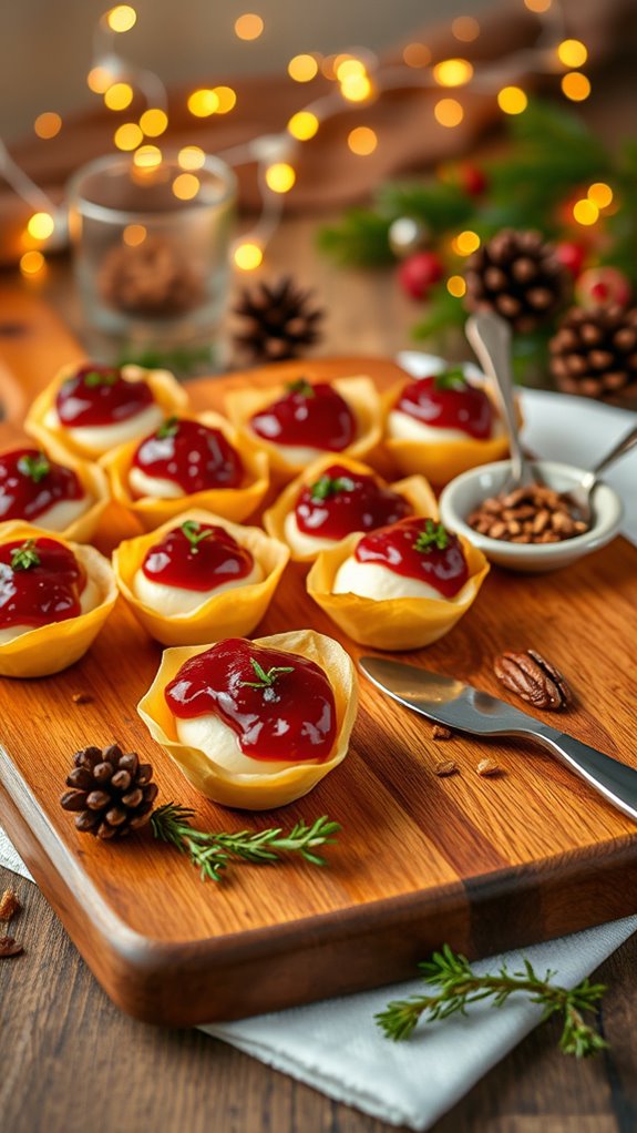 cranberry brie pastry bites
