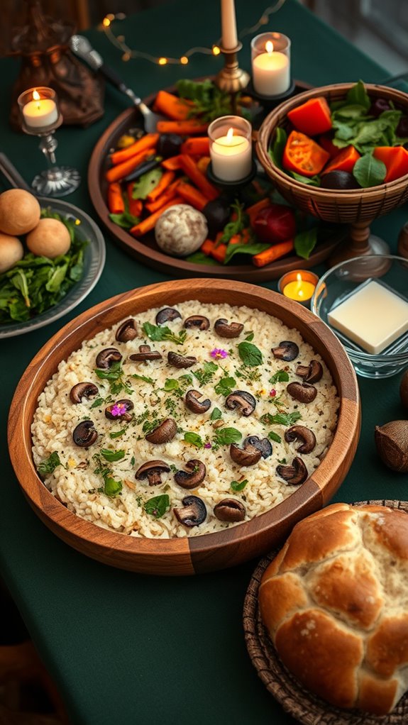 creamy mushroom spinach risotto
