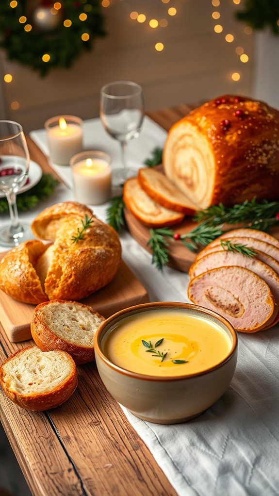 creamy soup with ham